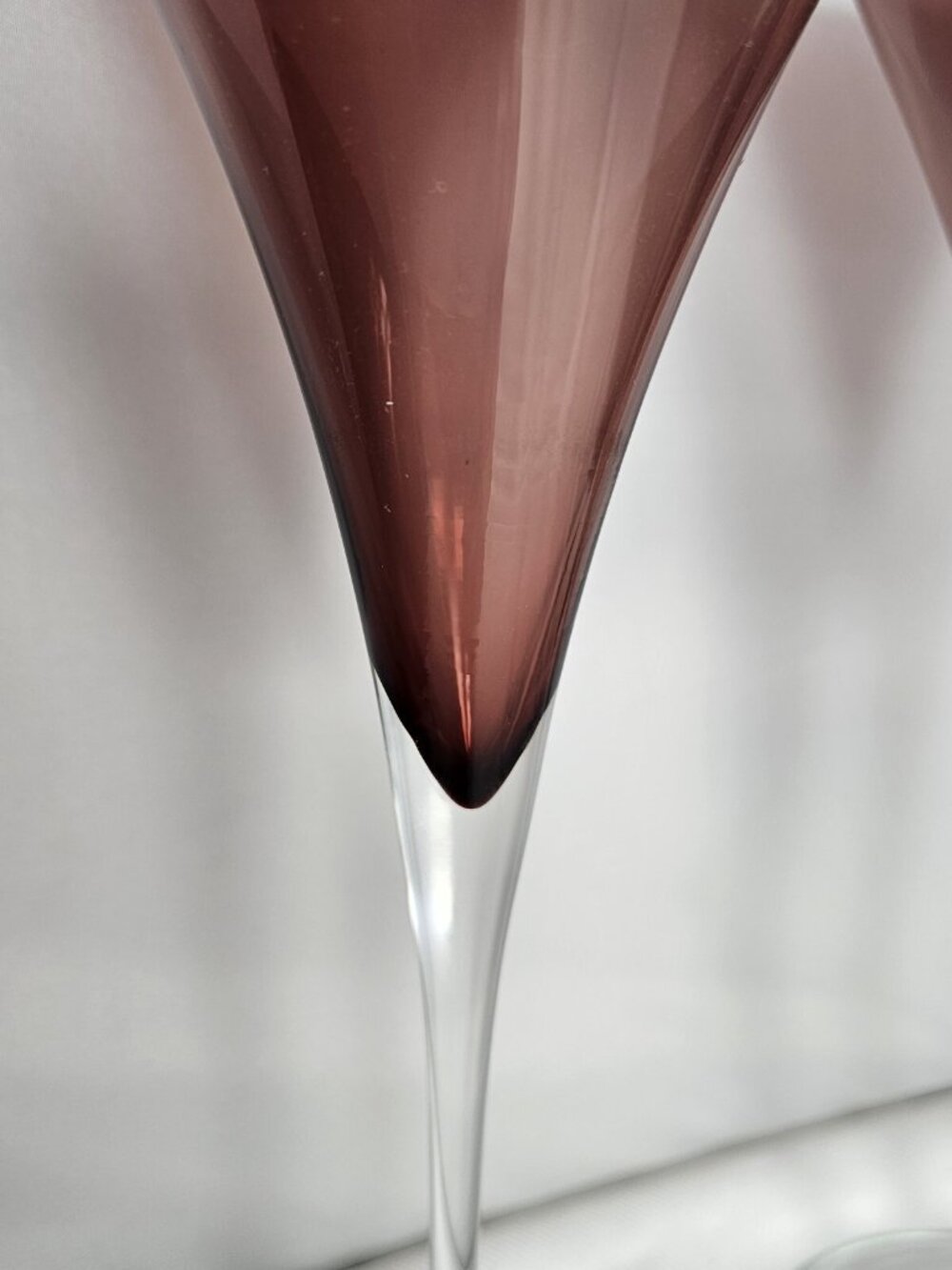 Pottery Barn Amethyst Wine Glasses 9" Bijoux stemmed goblet set/2 elegant flutes - Picture 8 of 12